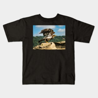 Juvenile Bald Eagle ready for take off. Kids T-Shirt